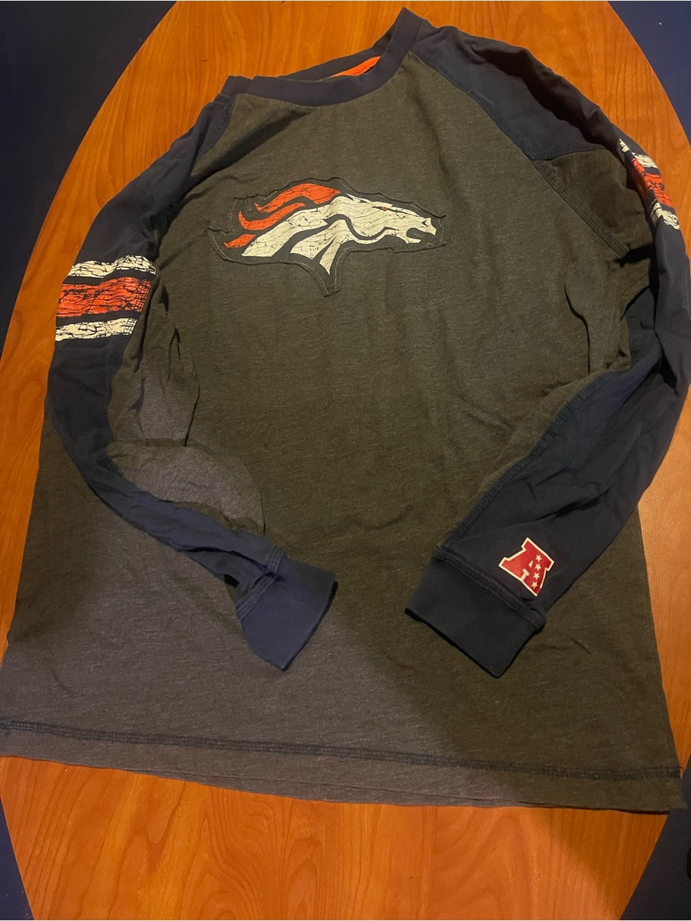 Denver Broncos Team Apparel Men's Long Sleeve Raglan Tee -